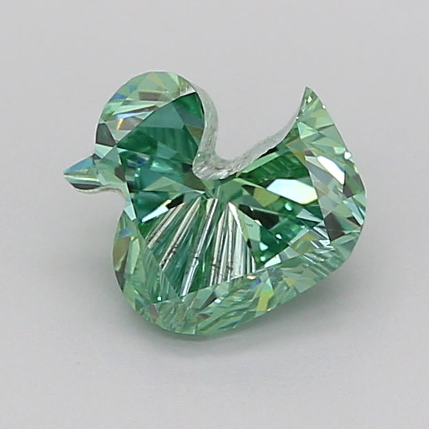freeform faceted 1.09 carat fancy vivid green vs1  ex ex none