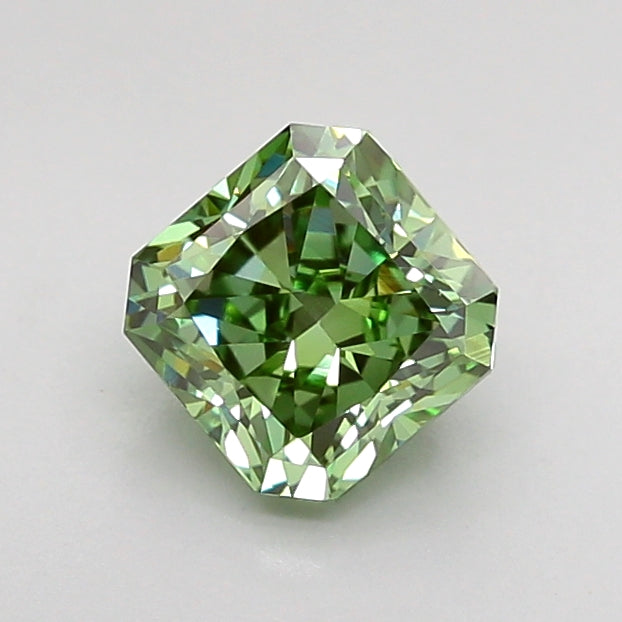 radiant 1 carat fancy vivid green vs1  vg vg slight