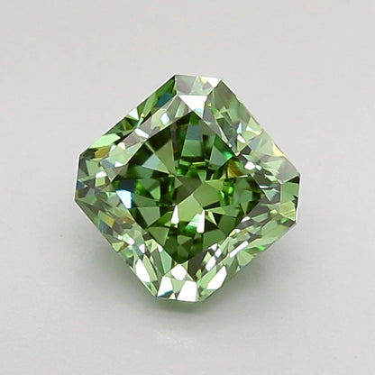 RADIANT 1 CARAT FANCY VIVID GREEN VS1  VG VG SLIGHT