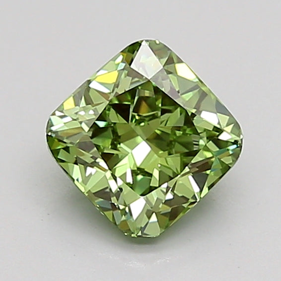 cushion 1.04 carat fancy vivid green vs1  vg vg very slight