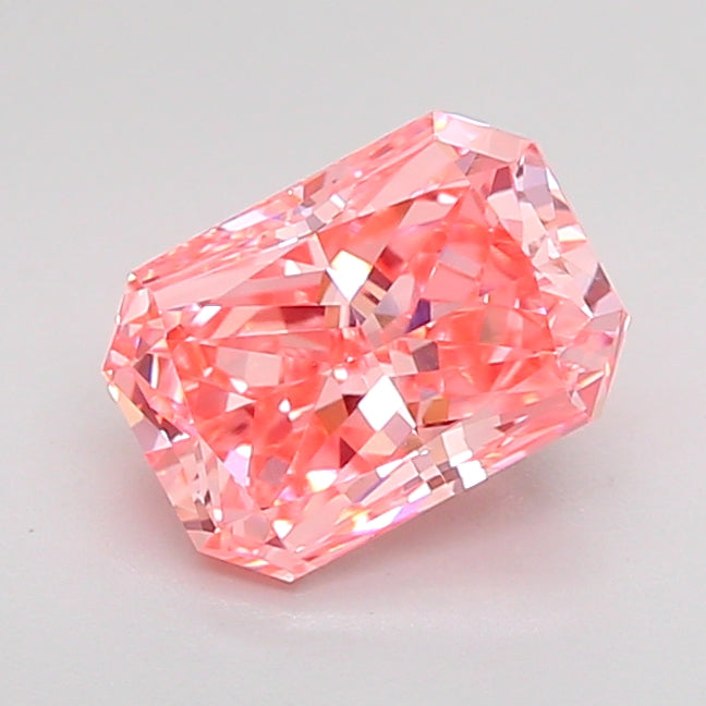 radiant 1.51 carat fancy vivid pink vvs2  vg vg strong