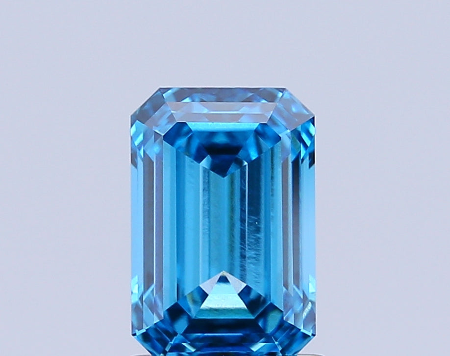 emerald 1.53 carat fancy vivid blue vvs2  ex ex none
