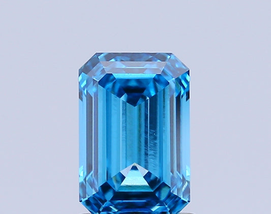 EMERALD 1.53 CARAT FANCY VIVID BLUE VVS2  EX EX NONE