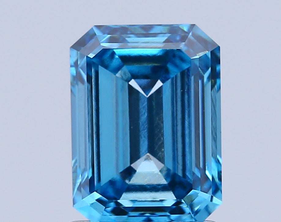 emerald 1.58 carat fancy vivid blue vvs2  ex ex none