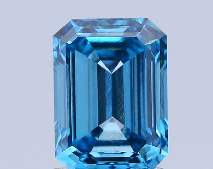 EMERALD 1.58 CARAT FANCY VIVID BLUE VVS2  EX EX NONE
