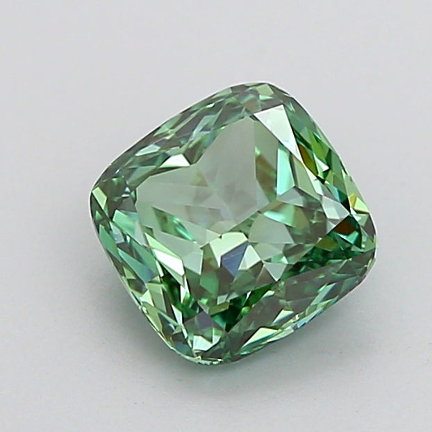 cushion 1 carat fancy vivid green vvs1  vg vg very slight