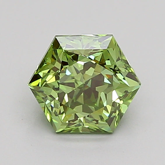 hexagonal 1.05 carat fancy vivid green vs1  ex ex very slight