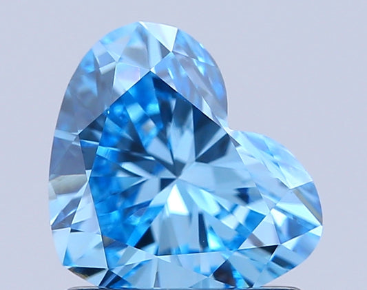 HEART 1 CARAT FANCY VIVID BLUE VVS2  VG Good NONE