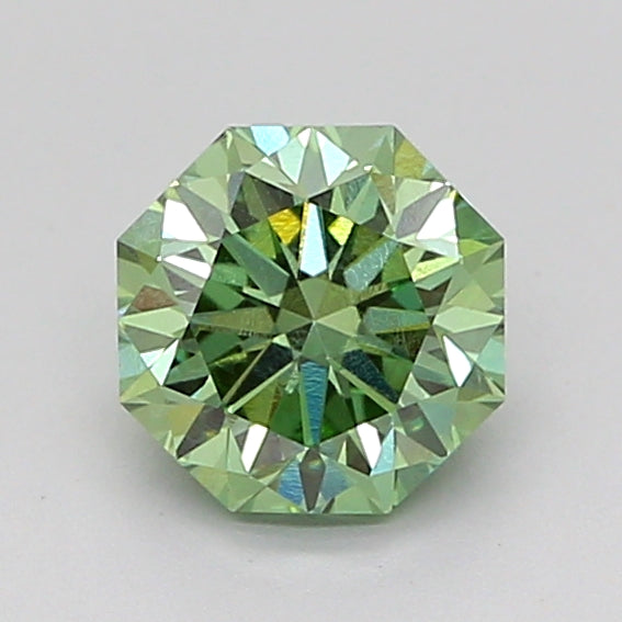 octagonal 0.93 carat fancy vivid green vs1  good vg none