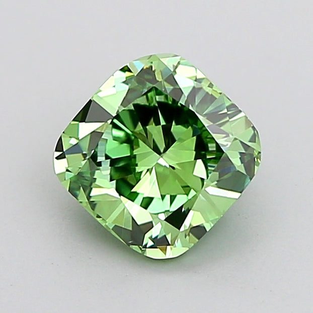 cushion 1.01 carat fancy vivid green vs1  vg vg none