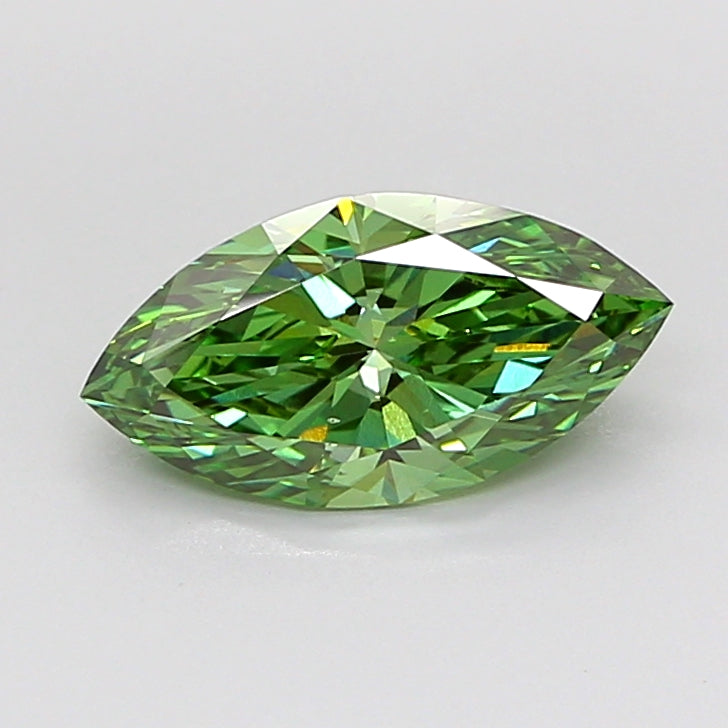 marquise 2.01 carat fancy vivid green vs2  ex ex very slight