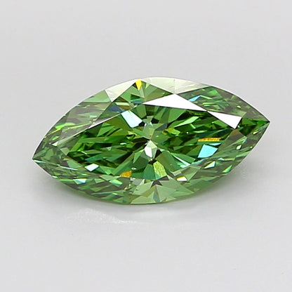 MARQUISE 2.01 CARAT FANCY VIVID GREEN VS2  EX EX VERY SLIGHT