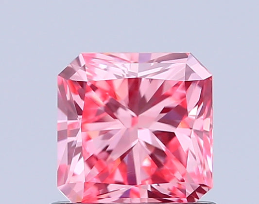 RADIANT 0.91 CARAT FANCY VIVID PINK VVS1  VG VG STRONG