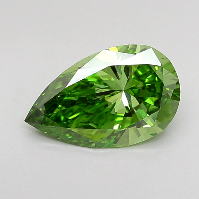 pear 0.99 carat fancy vivid green vs1  vg vg none